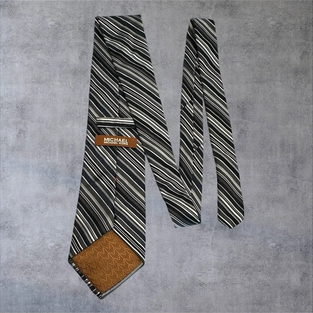Michael Kors Necktie Lot‎ Mens OS Blue/Striped/Orange 3 Piece Silk Mixed Lot Set